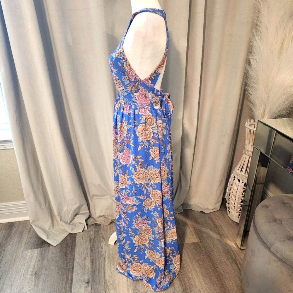 Zesica Halter Floral Print Backless Maxi Dress - Picture 8 of 10
